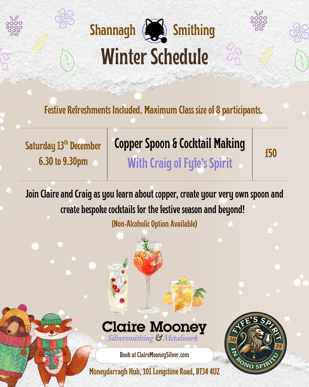 Copper Spoon and Cocktail Making: With Fyfe's Spirit (Saturday 13th December)